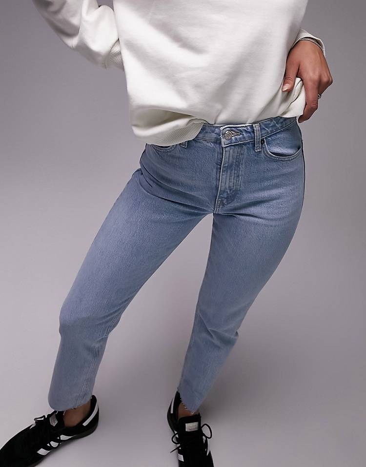 Topshop Tall straight jeans in bleach